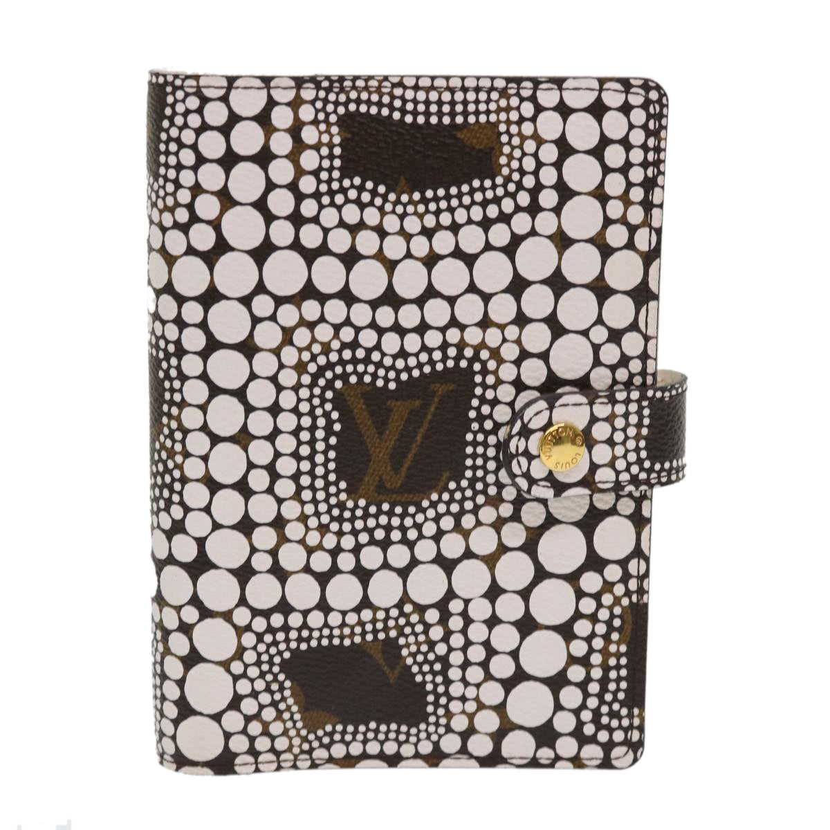 LOUIS VUITTON Yayoi Kusama Agenda PM Day Planner Cover White R21131 Auth 47200A