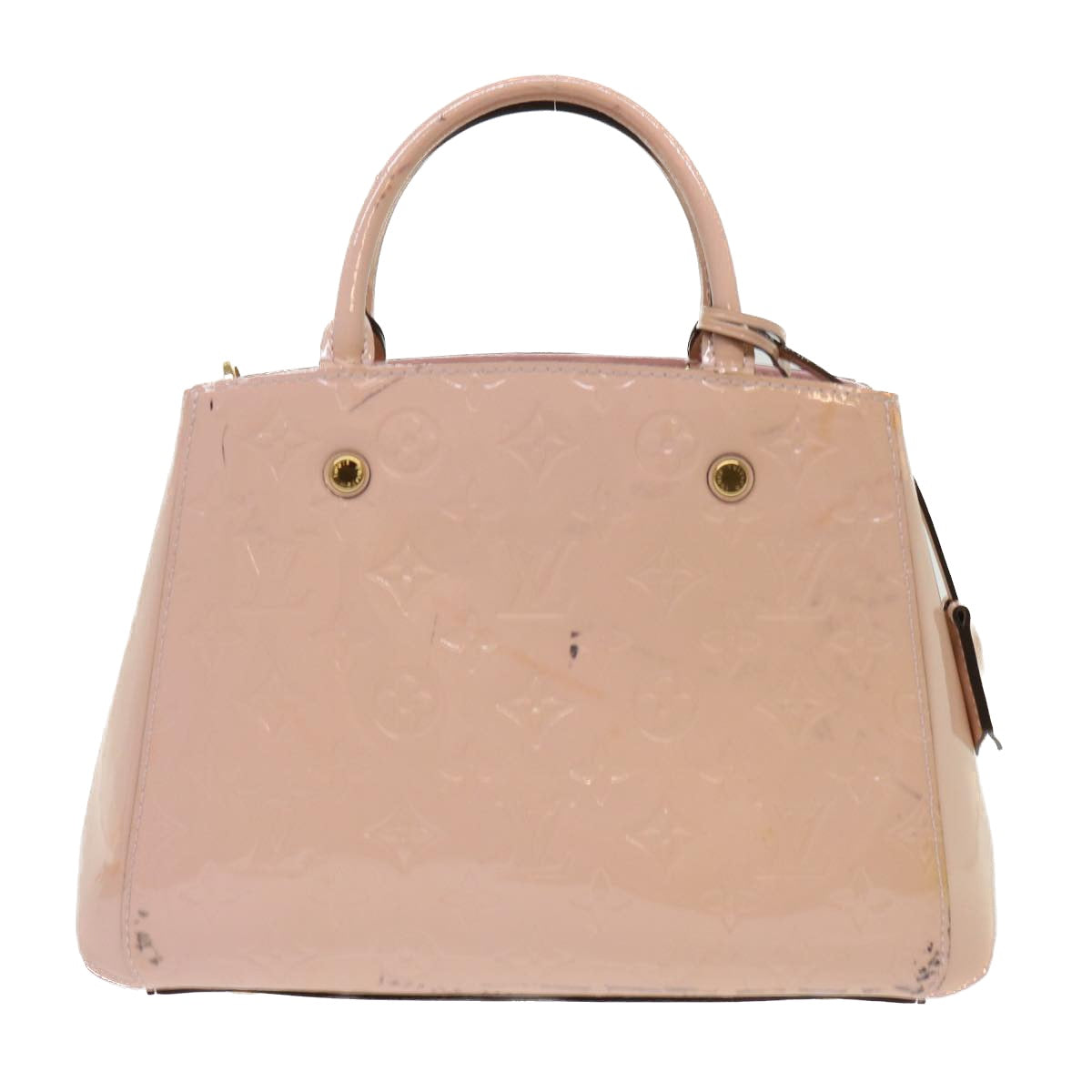 LOUIS VUITTON Monogram Vernis Montaigne BB Bag Rose Valerine M50404 Auth 47210