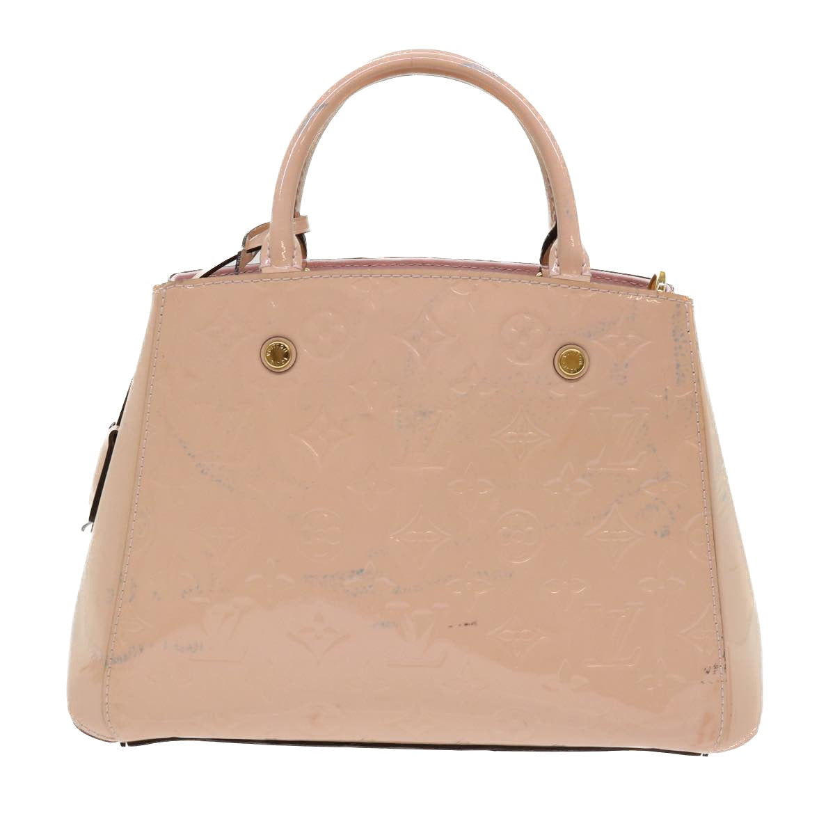 LOUIS VUITTON Monogram Vernis Montaigne BB Bag Rose Valerine M50404 Auth 47210