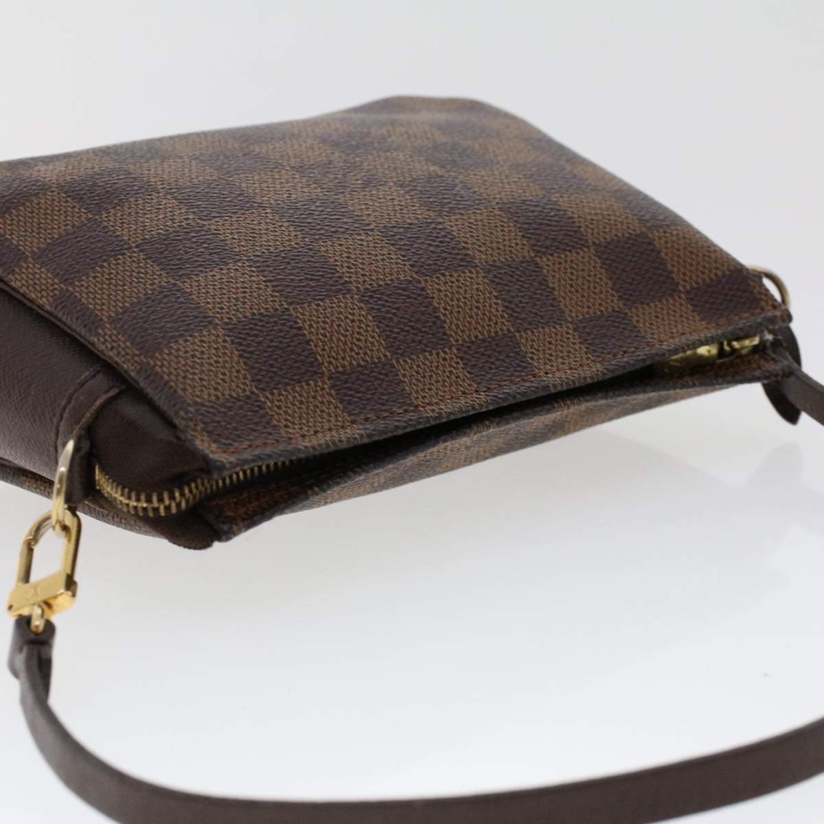 LOUIS VUITTON Damier Ebene Trousse Make Up Pouch N51982 LV Auth 47308