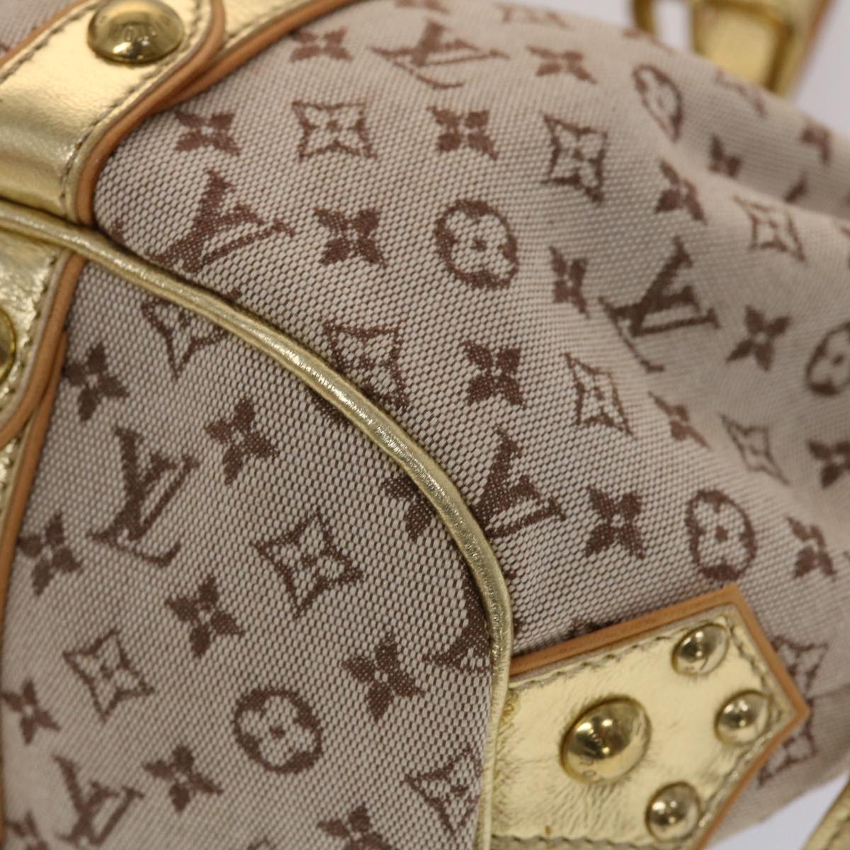 LOUIS VUITTON Monogram Mini Teda GM Hand Bag Brown Gold M92392 LV Auth 47372