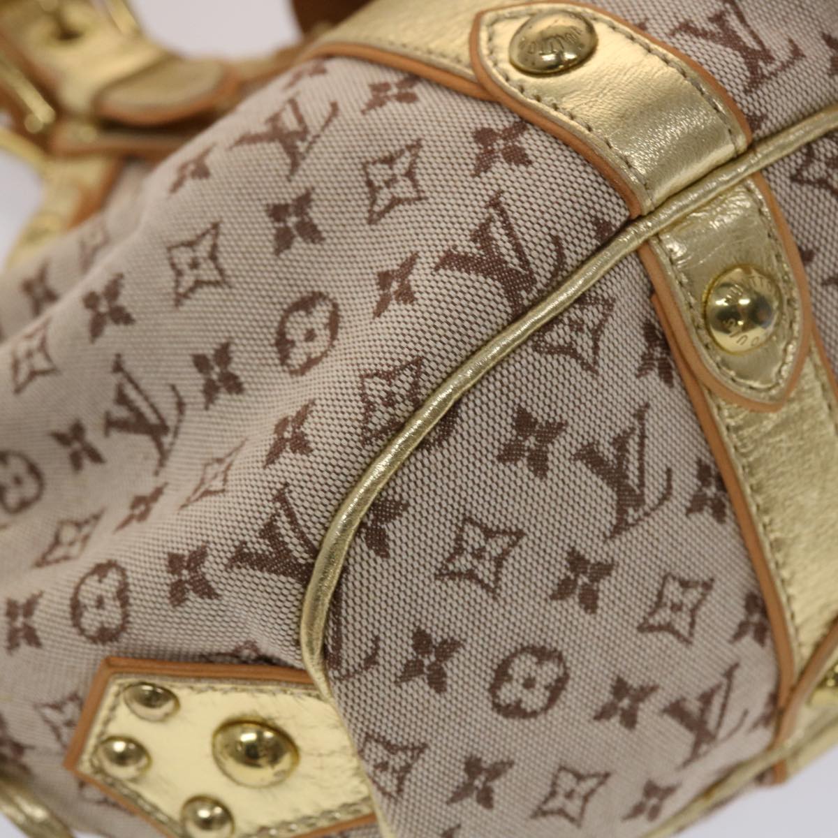 LOUIS VUITTON Monogram Mini Teda GM Hand Bag Brown Gold M92392 LV Auth 47372