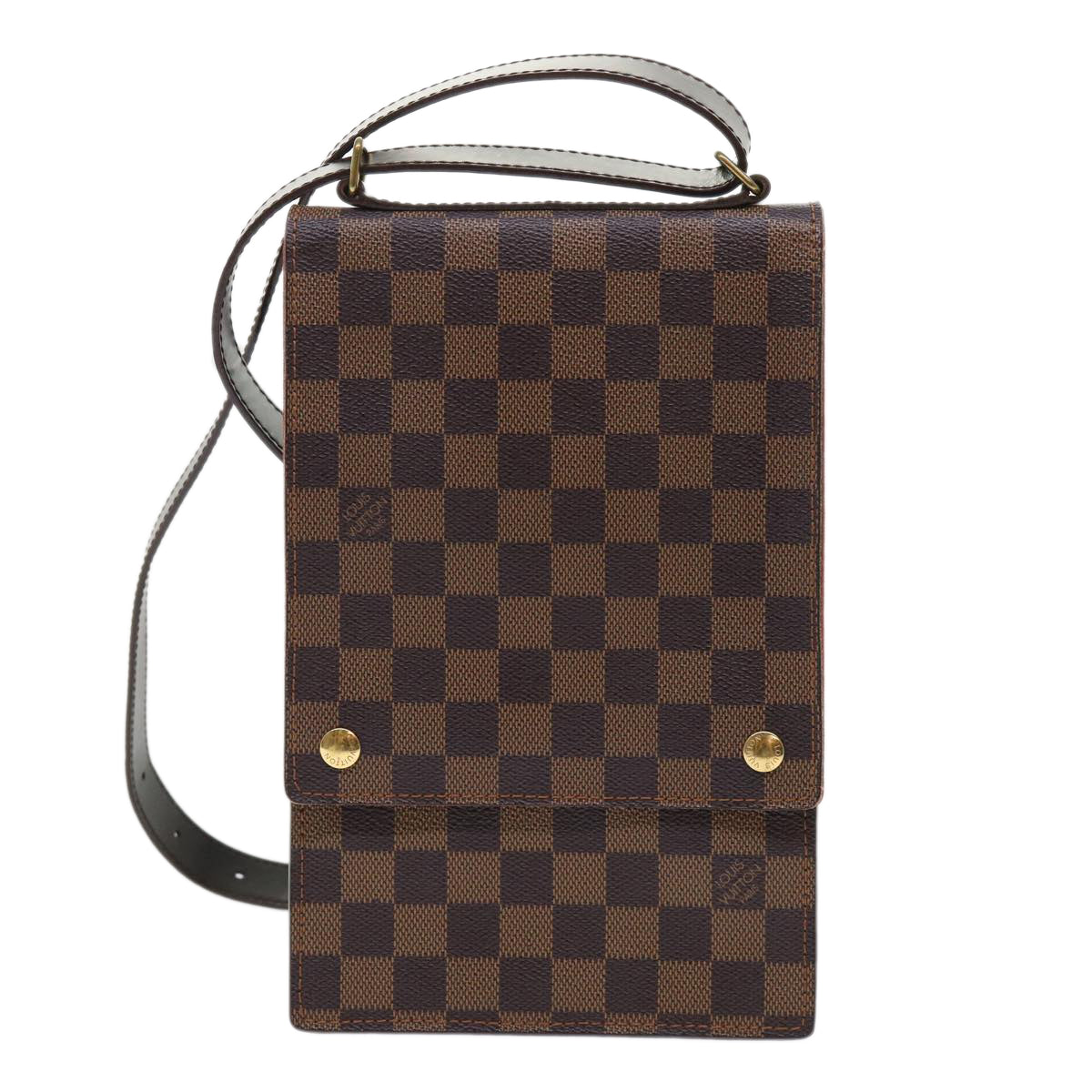 LOUIS VUITTON Damier Ebene Portello Shoulder Bag N45271 LV Auth 47684