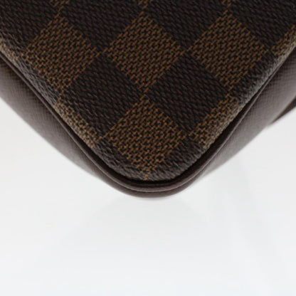 LOUIS VUITTON Damier Ebene Trousse Makeup Pouch N51982 LV Auth 47761