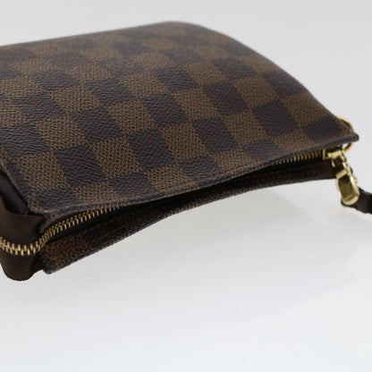 LOUIS VUITTON Damier Ebene Trousse Makeup Pouch N51982 LV Auth 47761