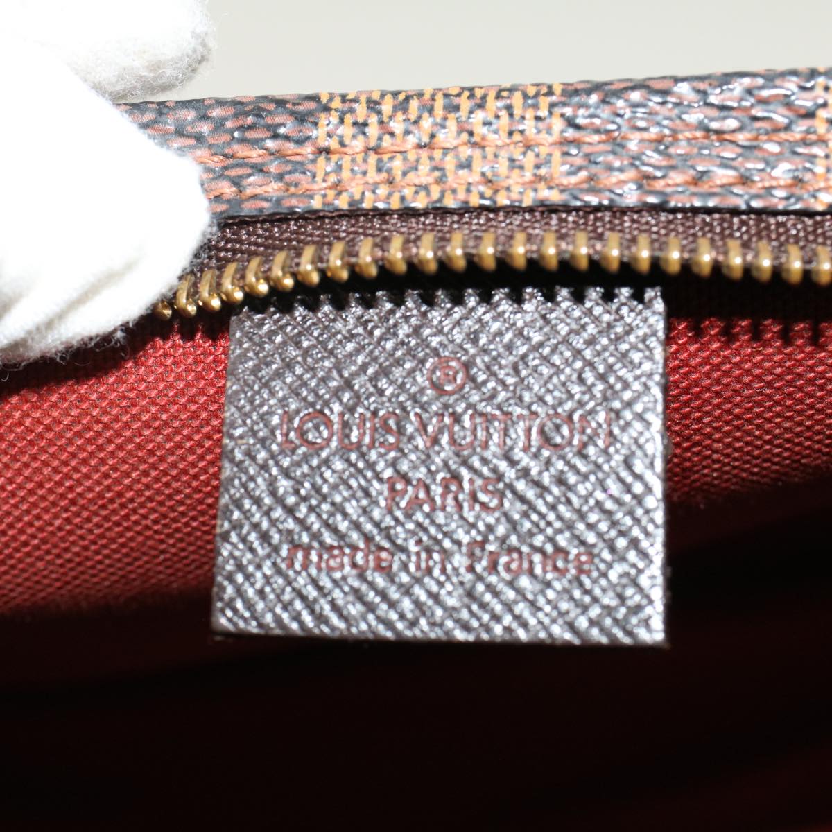 LOUIS VUITTON Damier Ebene Trousse makeup Pouch N51982 LV Auth 47762