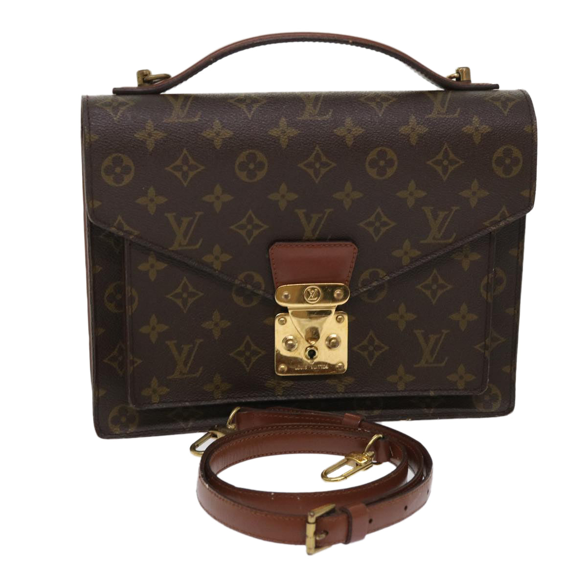 LOUIS VUITTON Monogram Monceau 28 Hand Bag 2way M51185 LV Auth 47818