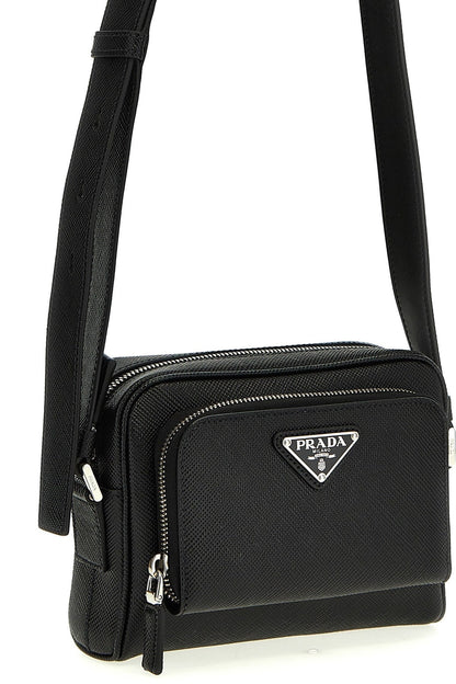 Prada Men Re-Nylon Leather Shoulder Strap