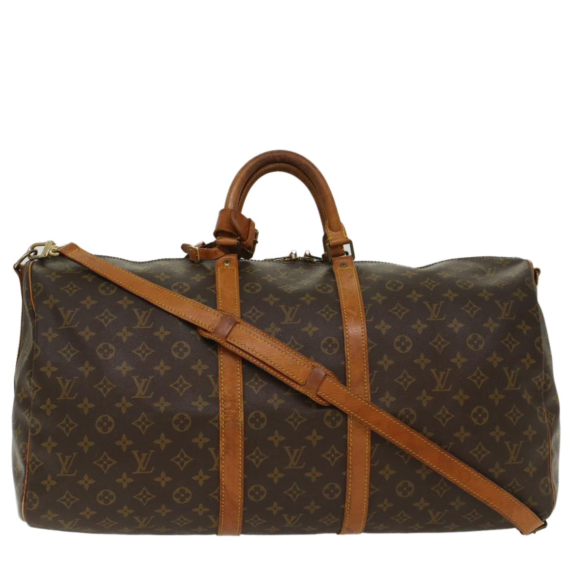 LOUIS VUITTON Monogram Keepall Bandouliere 55 Boston Bag M41414 LV Auth 48730