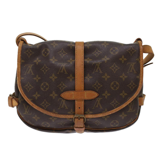 LOUIS VUITTON Monogram Saumur 30 Shoulder Bag M42256 LV Auth 49331