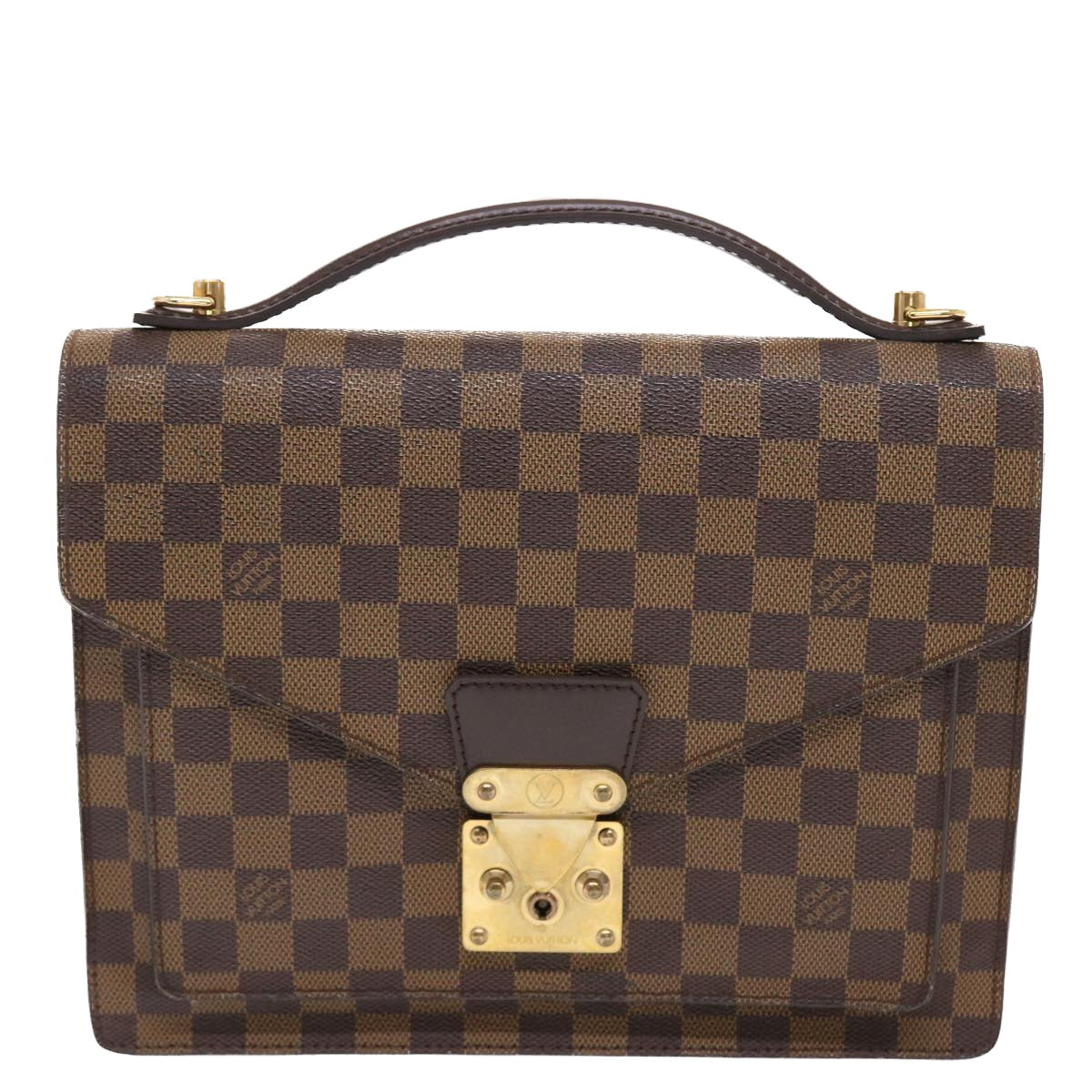 LOUIS VUITTON Damier Ebene Monceau 28 Hand Bag SPO 2way N48088 LV Auth 49347