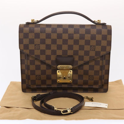 LOUIS VUITTON Damier Ebene Monceau 28 Hand Bag SPO 2way N48088 LV Auth 49347