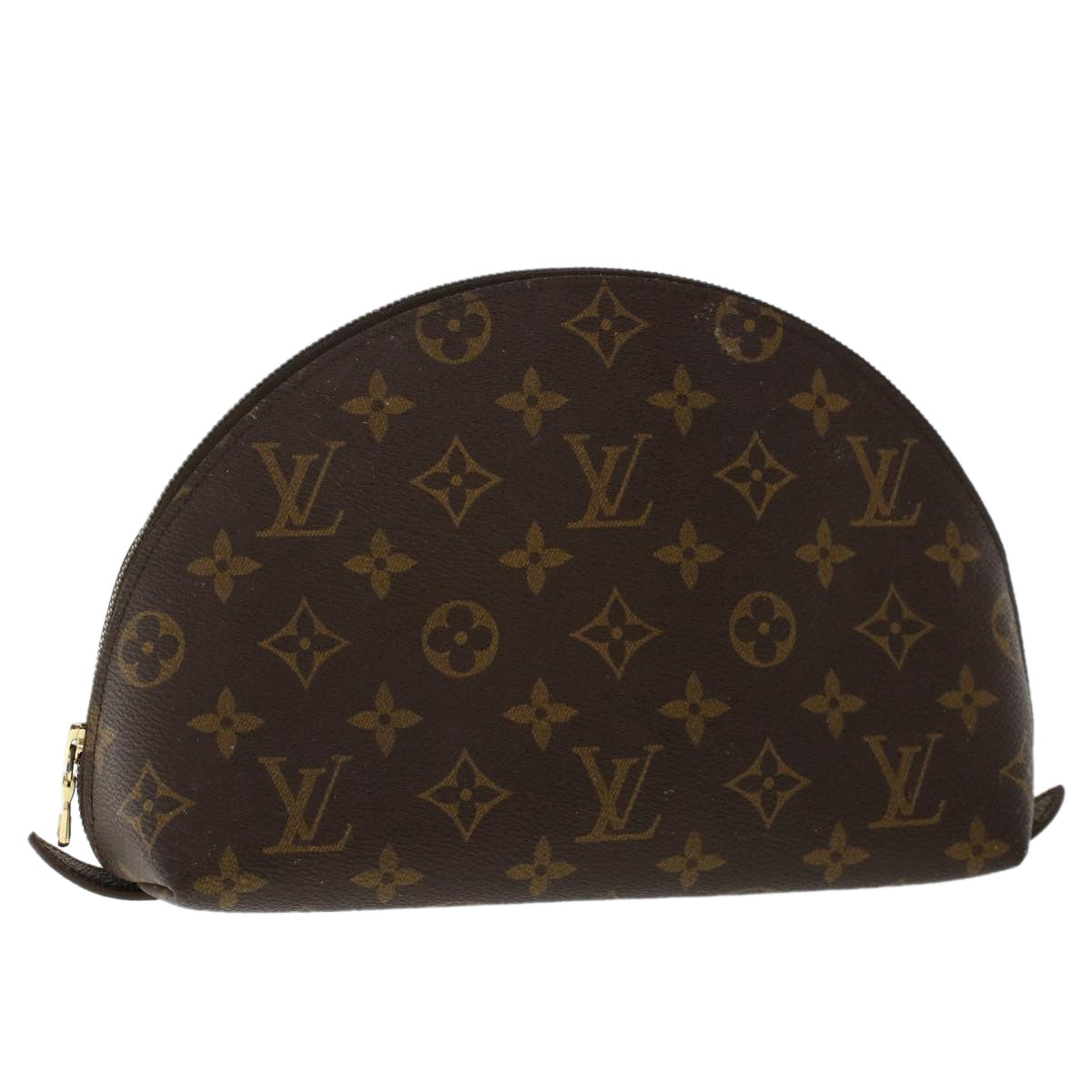 LOUIS VUITTON Monogram Trousse Demi Ronde Cosmetic Pouch M47520 LV Auth 49355