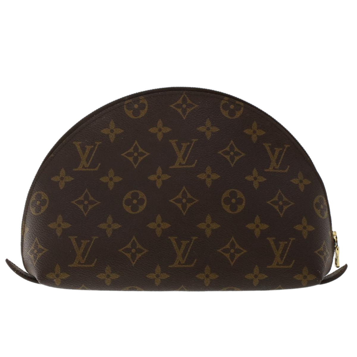 LOUIS VUITTON Monogram Trousse Demi Ronde Cosmetic Pouch M47520 LV Auth 49355