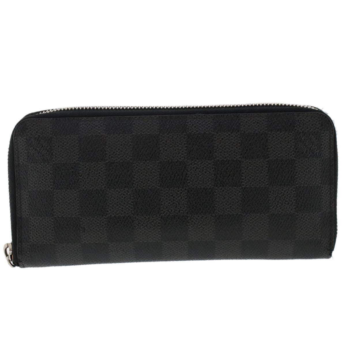 LOUIS VUITTON Damier Graphite Zippy Wallet Vertical Wallet N63095 LV Auth 49380