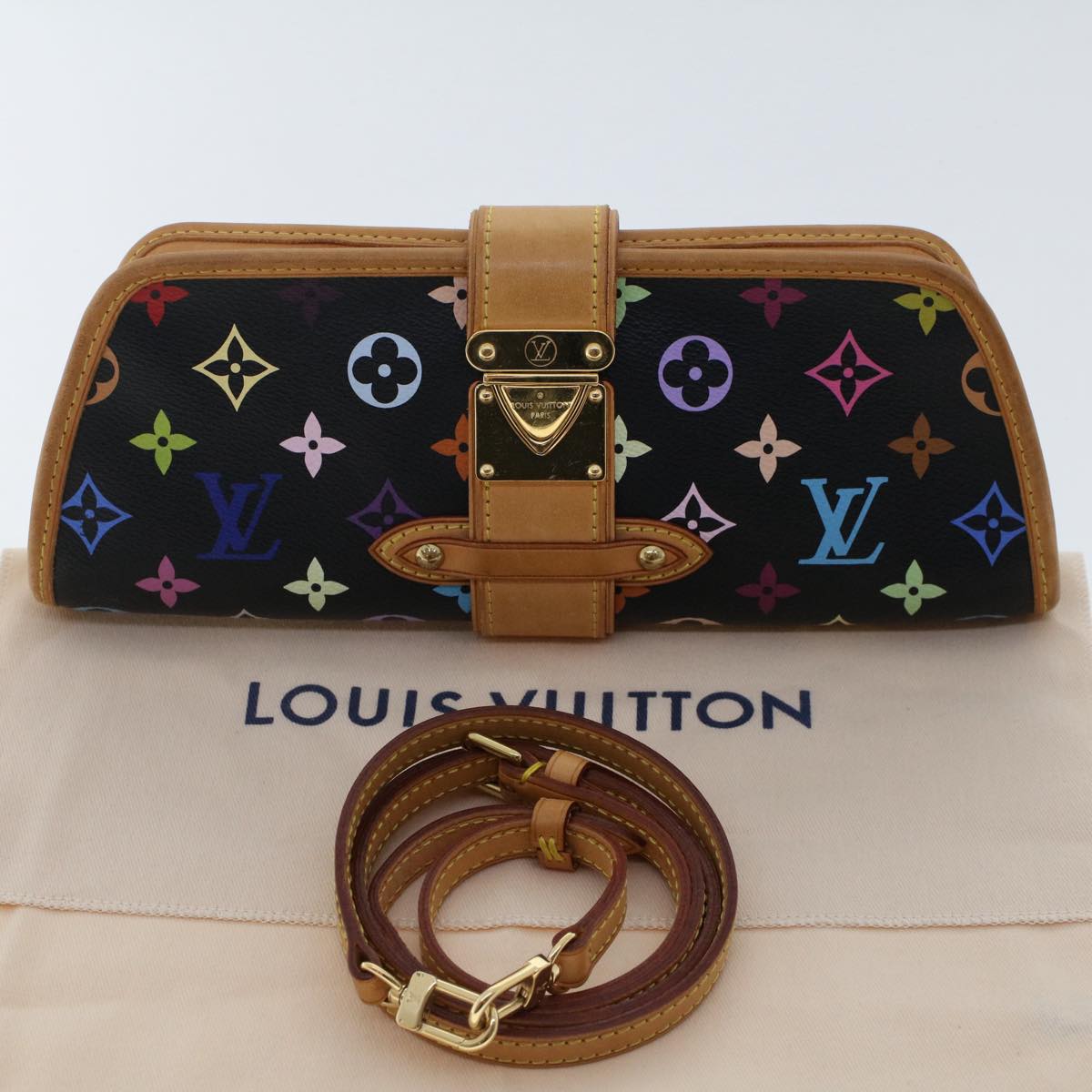 LOUIS VUITTON Monogram Multicolor Shirley Shoulder Bag Black M40050 Auth 49434