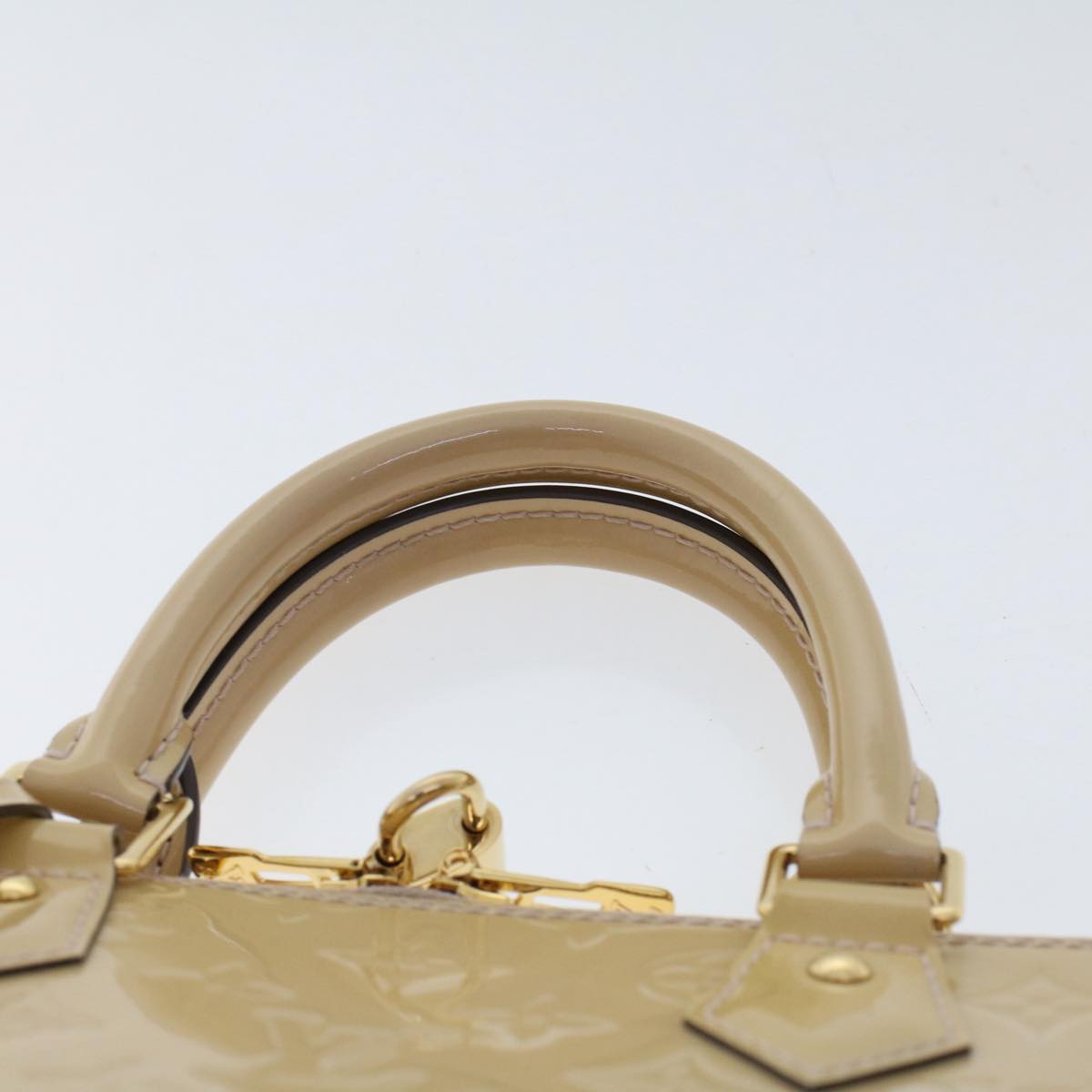 LOUIS VUITTON Monogram Vernis Alma PM Hand Bag 2way Beige M90170 LV Auth 49459