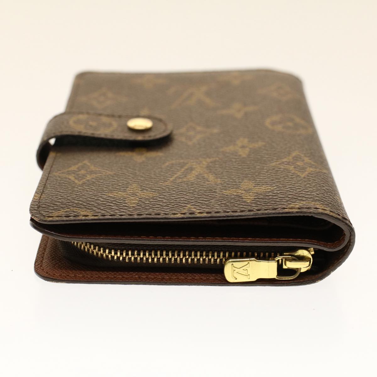 LOUIS VUITTON Monogram Porte Papier Zip Wallet M61207 LV Auth 49468