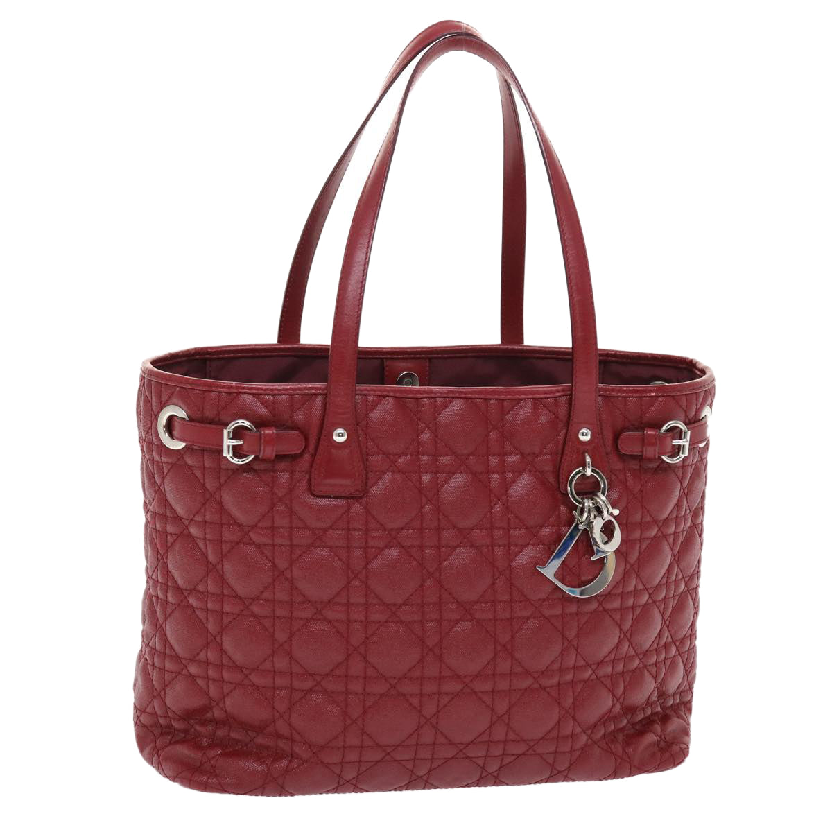 CHRISTIAN DIOR Canage Panarea Hand Bag PVC Leather Red 01-BO-0130  49472