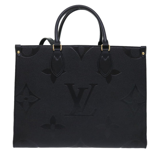 LOUIS VUITTON Monogram Empreinte On The Go MM Bag 2way Black M45595 Auth 49493A