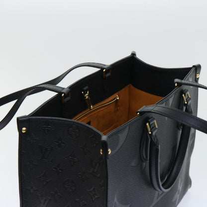 LOUIS VUITTON Monogram Empreinte On The Go MM Bag 2way Black M45595 Auth 49493A