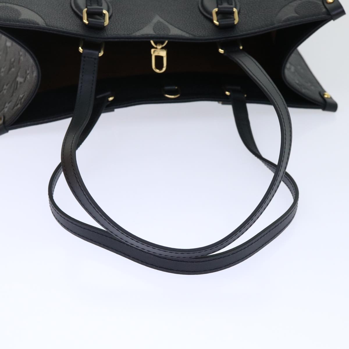 LOUIS VUITTON Monogram Empreinte On The Go MM Bag 2way Black M45595 Auth 49493A