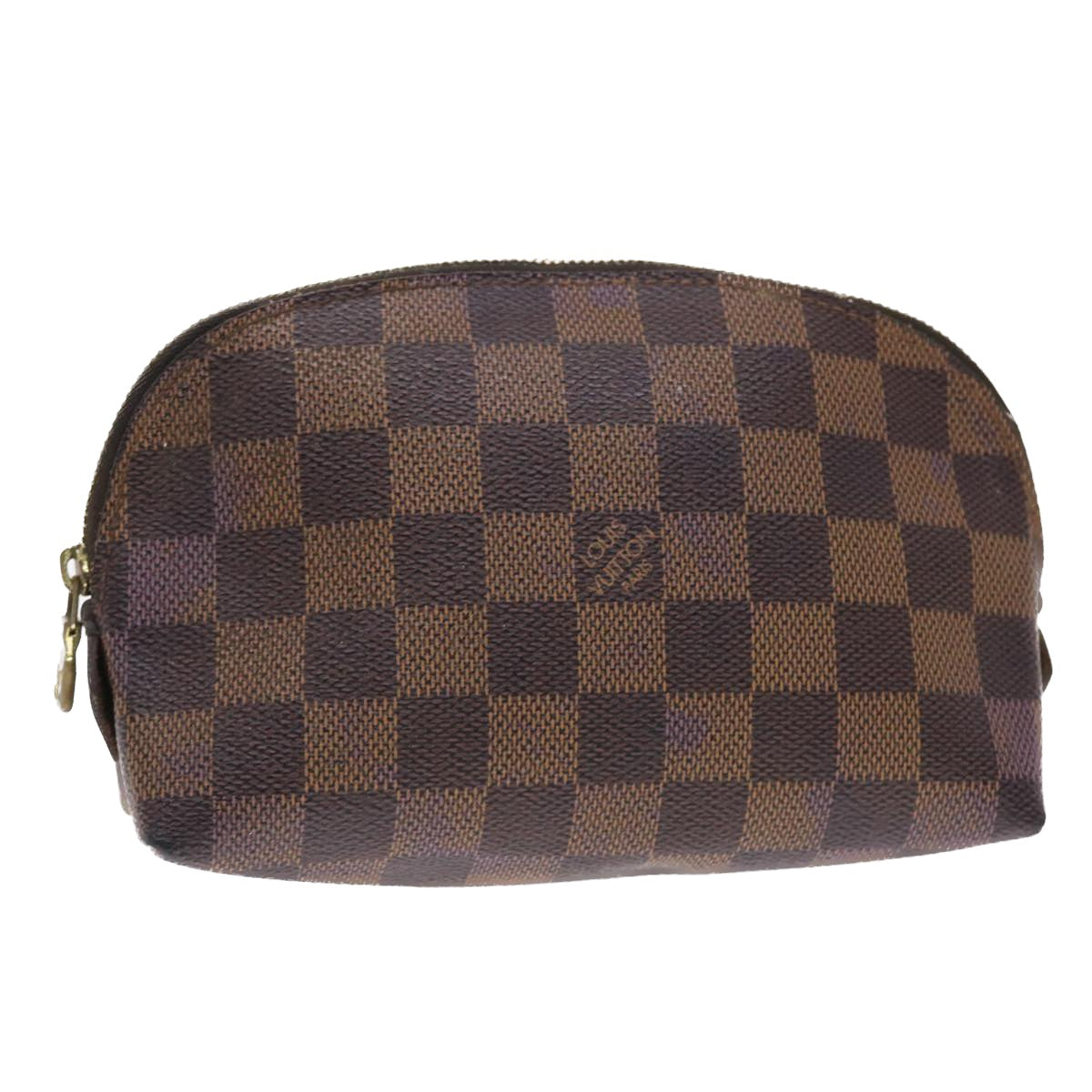 LOUIS VUITTON Damier Ebene Pochette Cosmetic PM Pouch N47516 LV Auth 49513