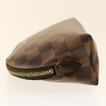 LOUIS VUITTON Damier Ebene Pochette Cosmetic PM Pouch N47516 LV Auth 49513