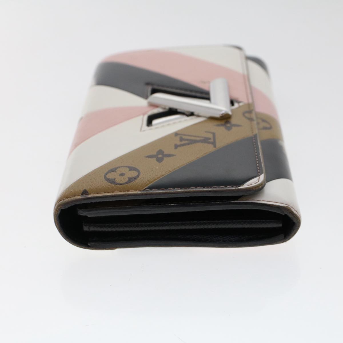 LOUIS VUITTON Monogram Reverse Portefeuille Twist Wallet Pink M64346 Auth 49520