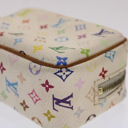 LOUIS VUITTON Monogram Multicolor Trousse Wapity Pouch White M58033 Auth 49522