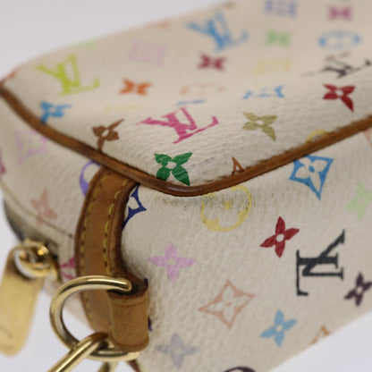 LOUIS VUITTON Monogram Multicolor Trousse Wapity Pouch White M58033 Auth 49522