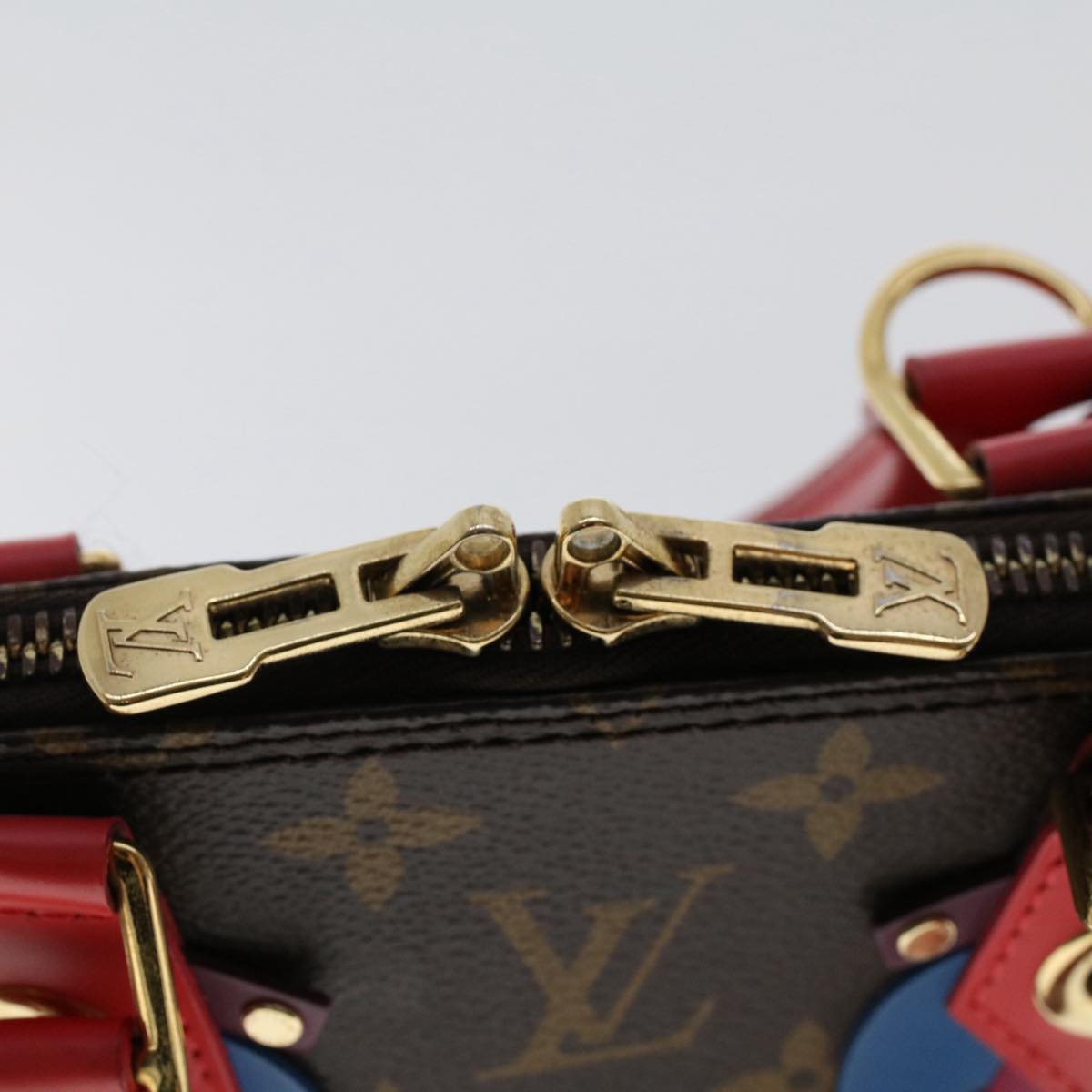 LOUIS VUITTON Monogram Totem Alma BB Hand Bag Red M41659 LV Auth 49551A