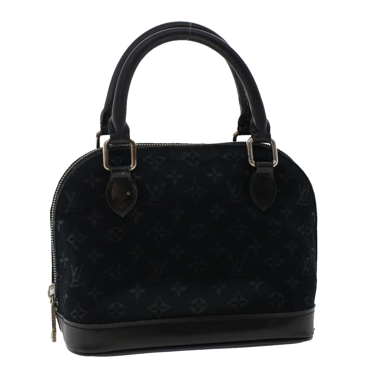 LOUIS VUITTON Monogram Satin Little Alma Hand Bag Black M92146 LV Auth 49560