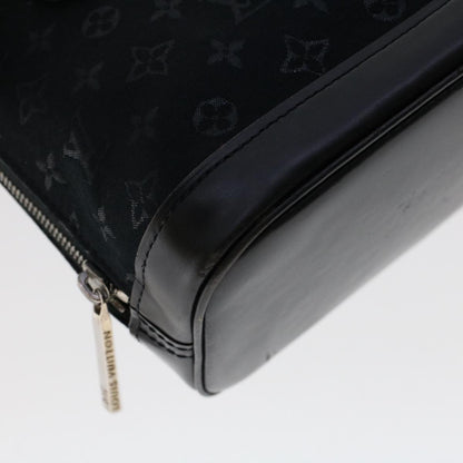 LOUIS VUITTON Monogram Satin Little Alma Hand Bag Black M92146 LV Auth 49560