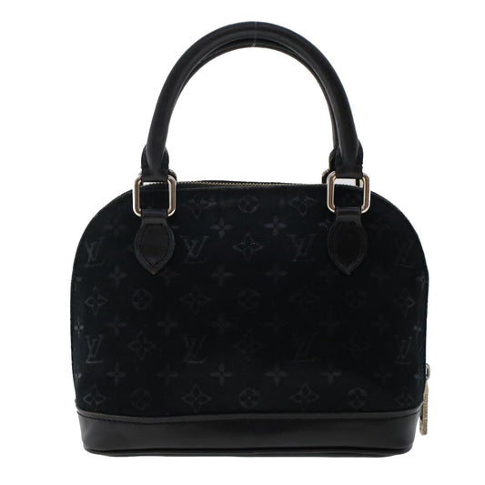 LOUIS VUITTON Monogram Satin Little Alma Hand Bag Black M92146 LV Auth 49560