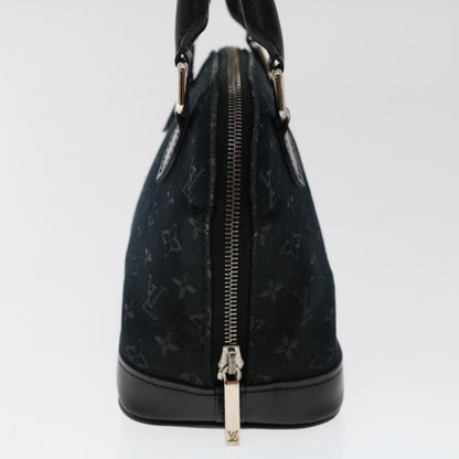 LOUIS VUITTON Monogram Satin Little Alma Hand Bag Black M92146 LV Auth 49560