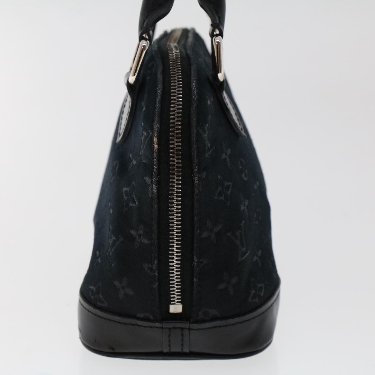 LOUIS VUITTON Monogram Satin Little Alma Hand Bag Black M92146 LV Auth 49560