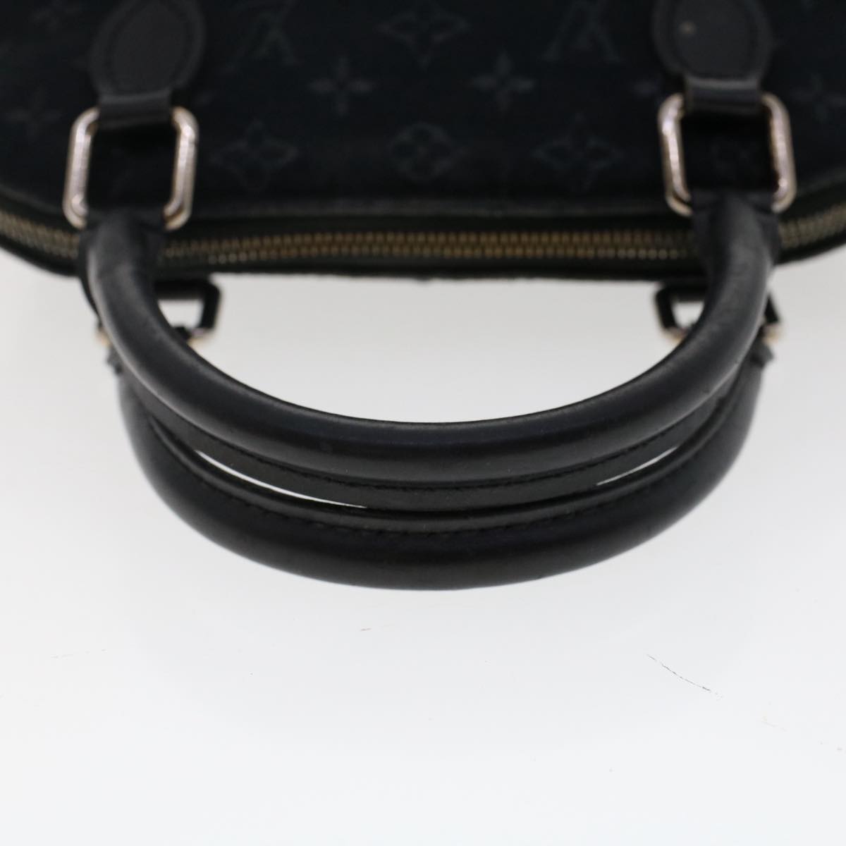 LOUIS VUITTON Monogram Satin Little Alma Hand Bag Black M92146 LV Auth 49560