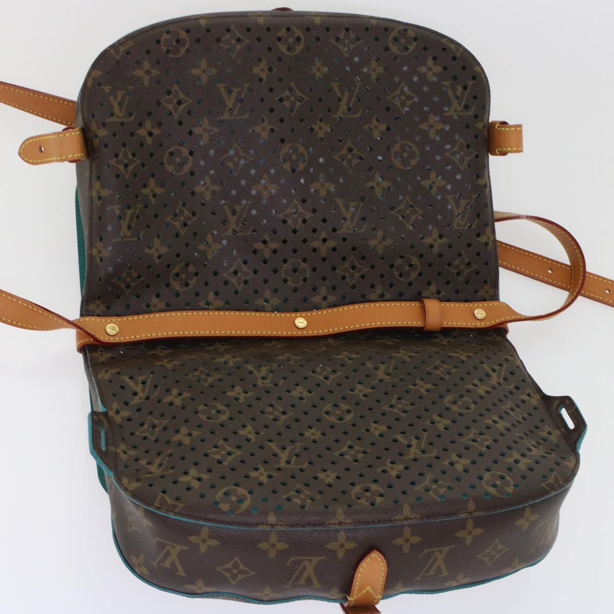 LOUIS VUITTON Monogram Perfo Saumur 30 Shoulder Bag M93998 LV Auth 49620A