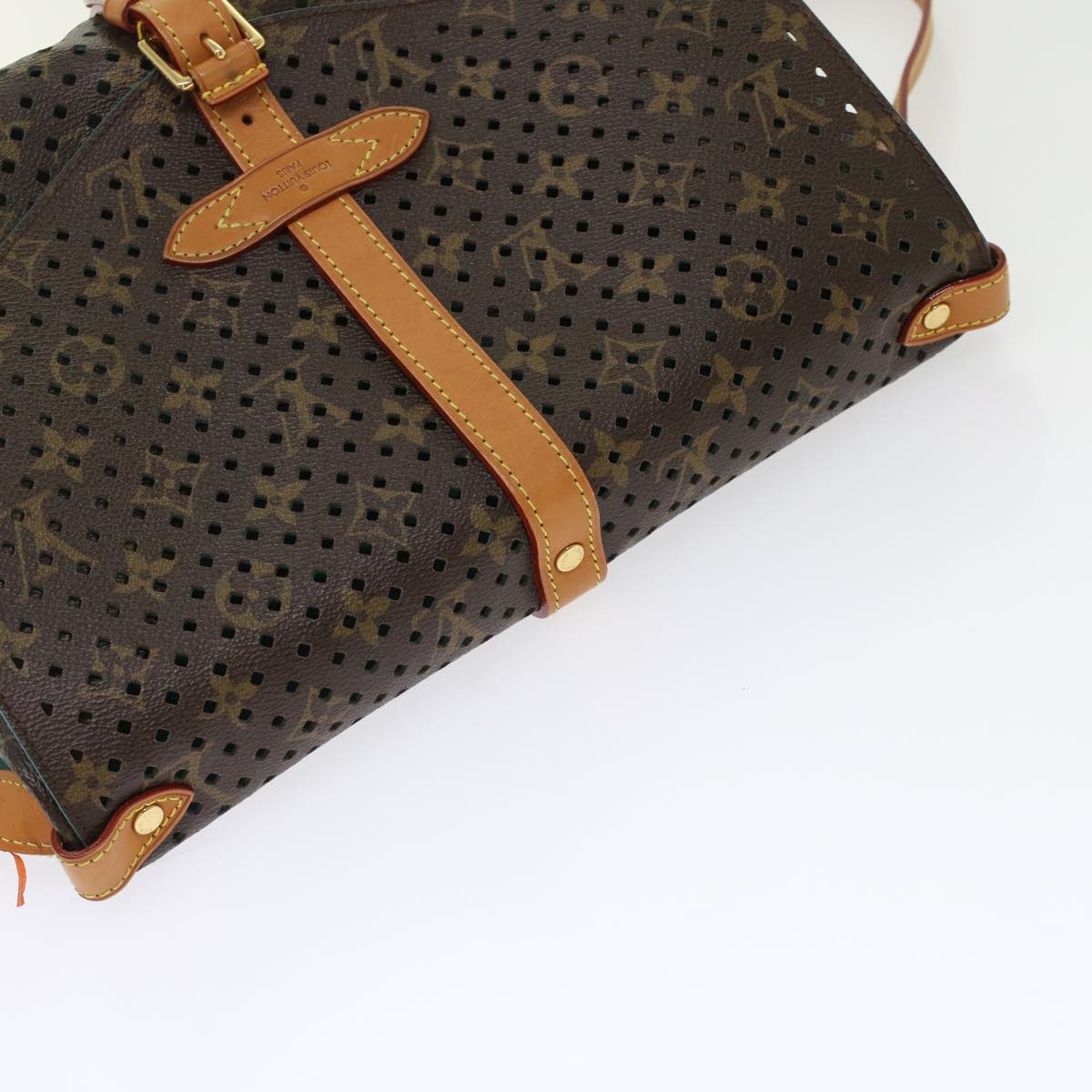 LOUIS VUITTON Monogram Perfo Saumur 30 Shoulder Bag M93998 LV Auth 49620A