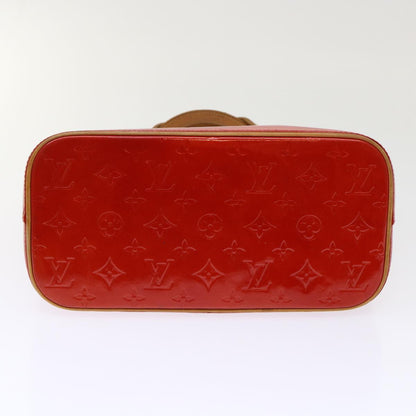 LOUIS VUITTON Monogram Vernis Houston Hand Bag Red M91092 LV Auth 49638