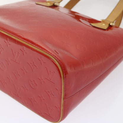 LOUIS VUITTON Monogram Vernis Houston Hand Bag Red M91092 LV Auth 49638