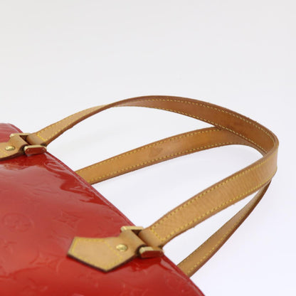 LOUIS VUITTON Monogram Vernis Houston Hand Bag Red M91092 LV Auth 49638