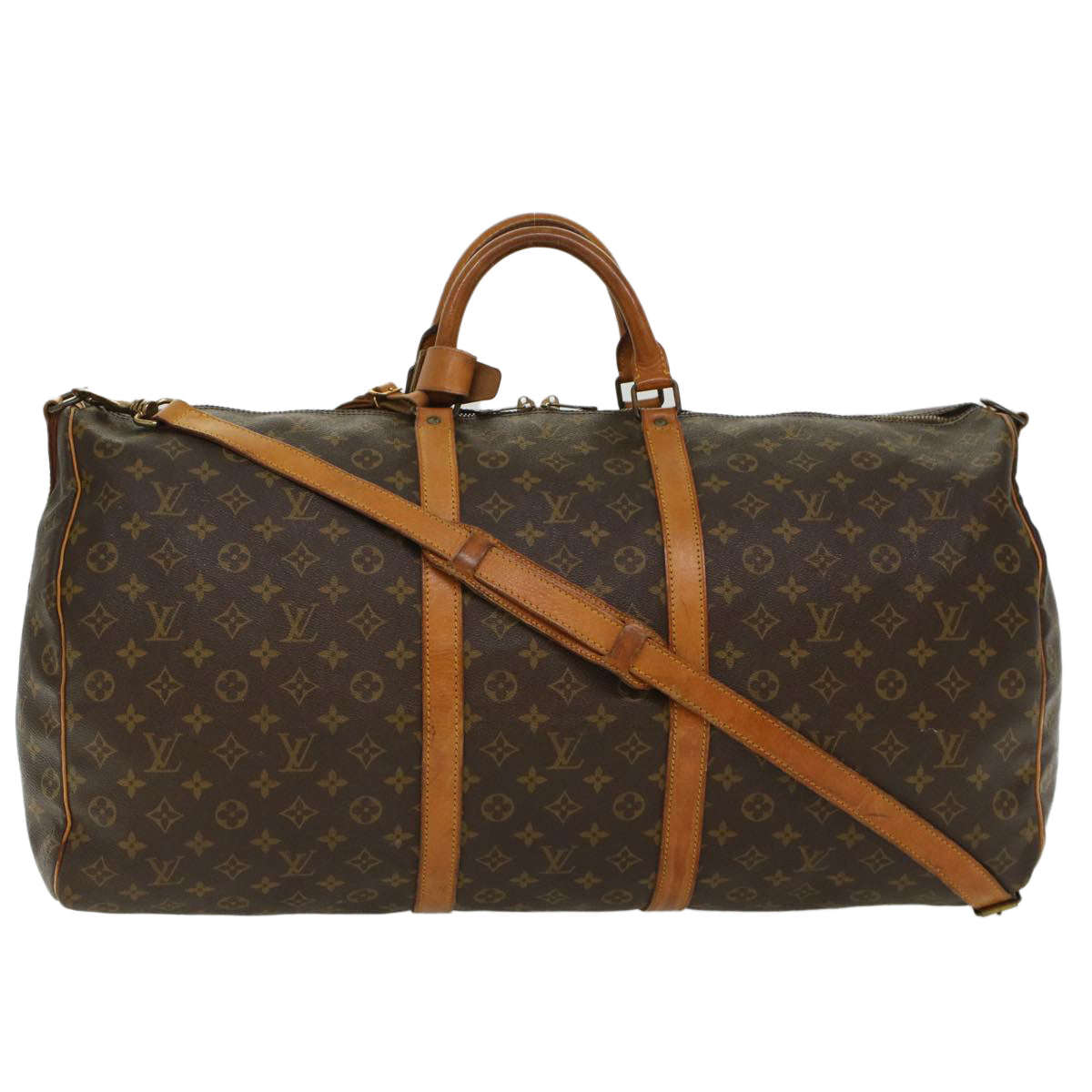 LOUIS VUITTON Monogram Keepall Bandouliere 60 Boston Bag M41412 LV Auth 49731