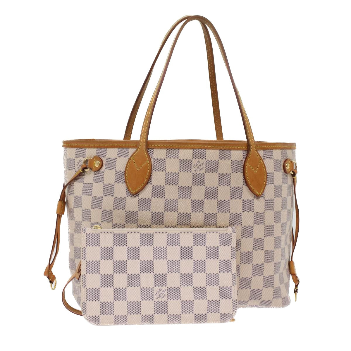 LOUIS VUITTON Damier Azur Neverfull PM Tote Bag N41362 LV Auth 49734