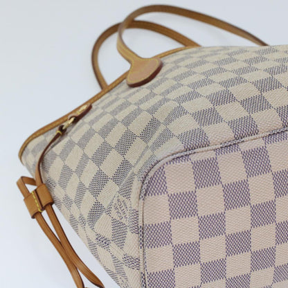 LOUIS VUITTON Damier Azur Neverfull PM Tote Bag N41362 LV Auth 49734