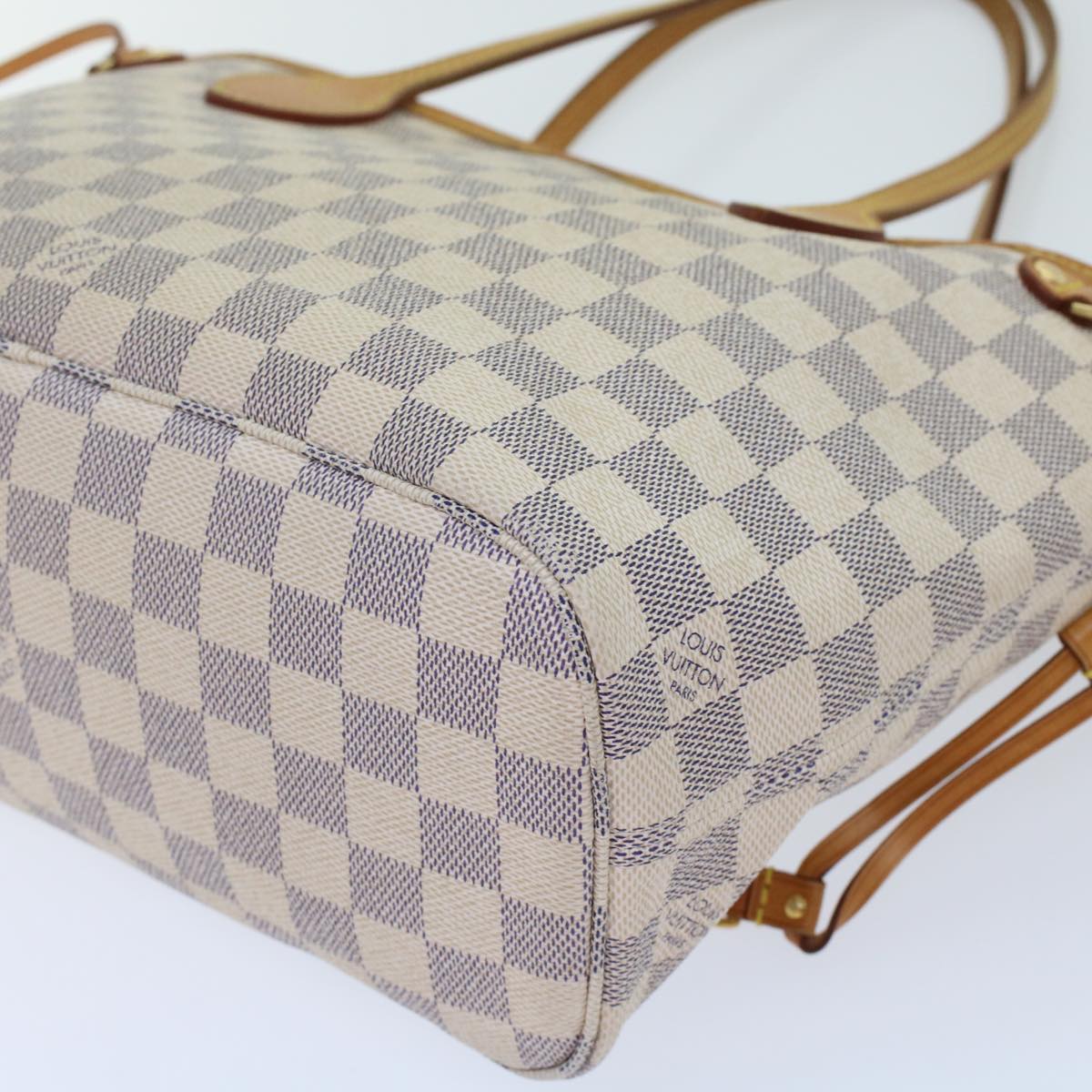 LOUIS VUITTON Damier Azur Neverfull PM Tote Bag N41362 LV Auth 49734