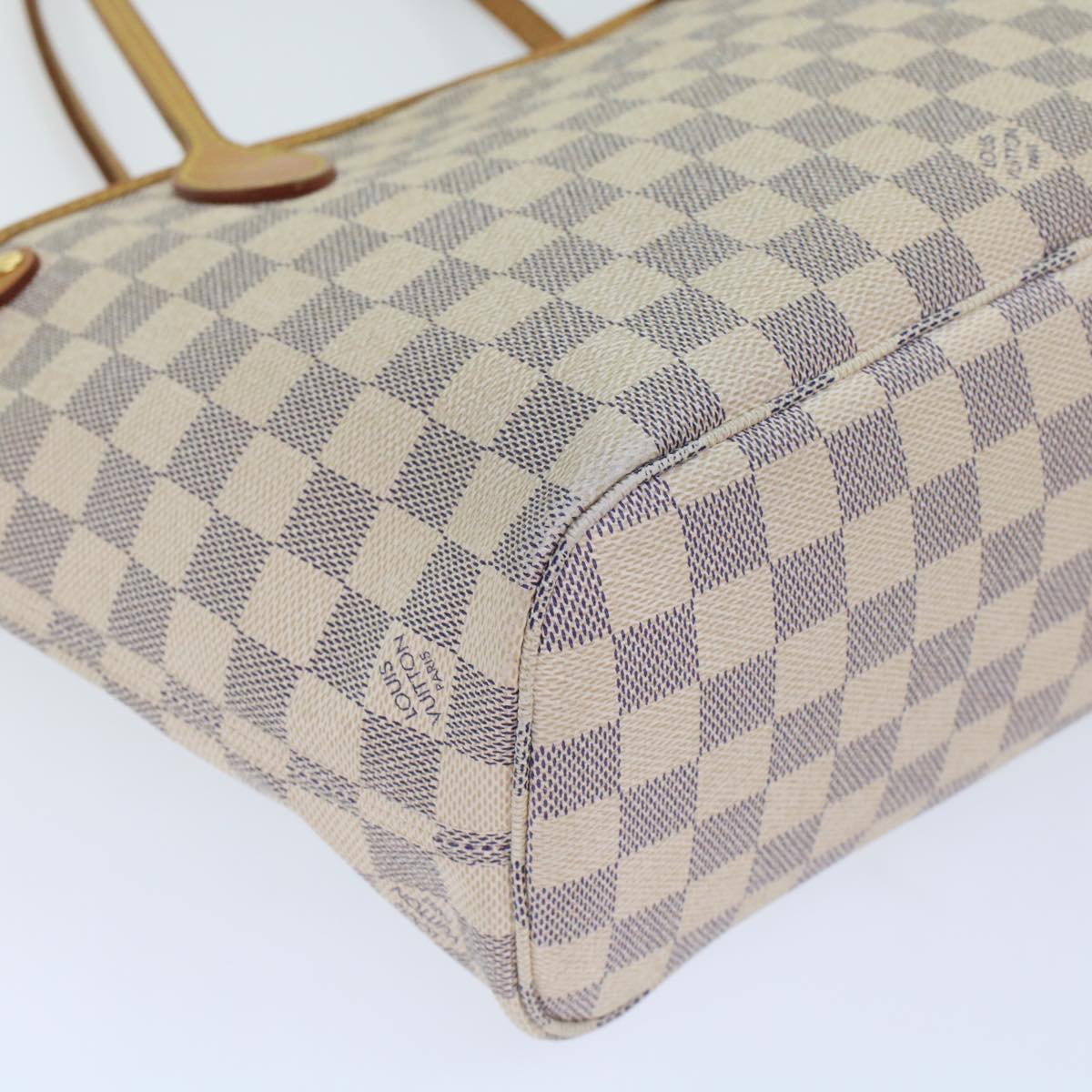 LOUIS VUITTON Damier Azur Neverfull PM Tote Bag N41362 LV Auth 49734