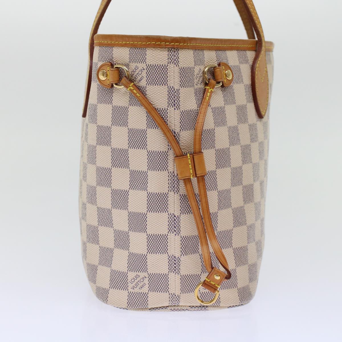 LOUIS VUITTON Damier Azur Neverfull PM Tote Bag N41362 LV Auth 49734