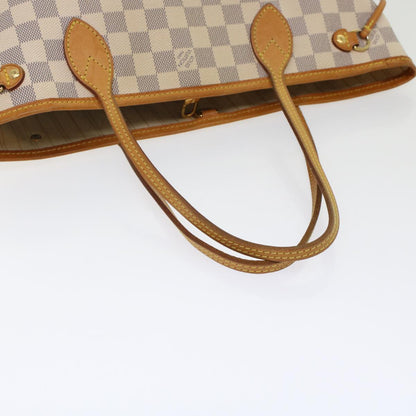 LOUIS VUITTON Damier Azur Neverfull PM Tote Bag N41362 LV Auth 49734